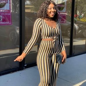 Two piece Striped Set (Size Large)